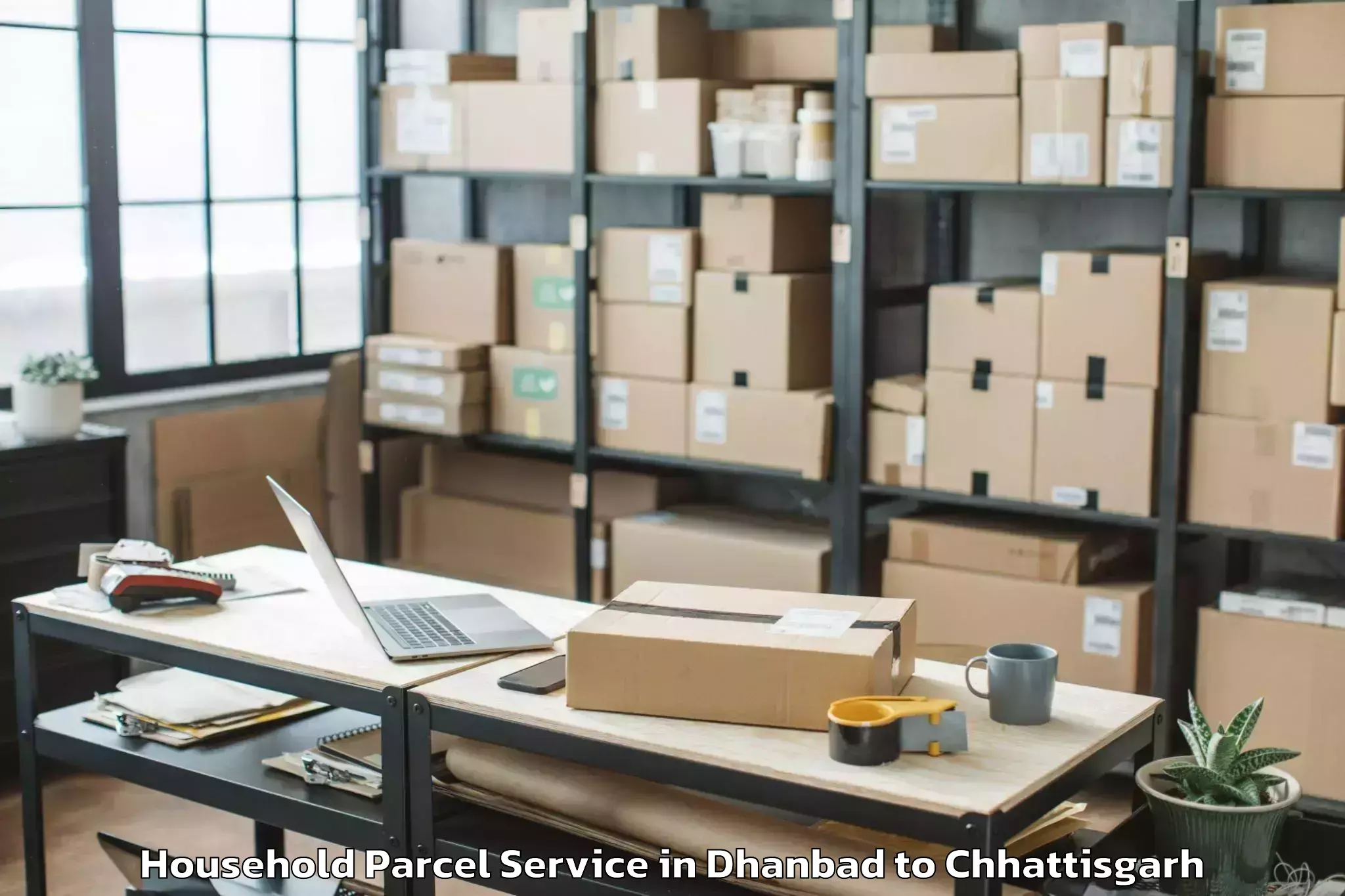 Book Your Dhanbad to Kalinga University Raipur Household Parcel Today